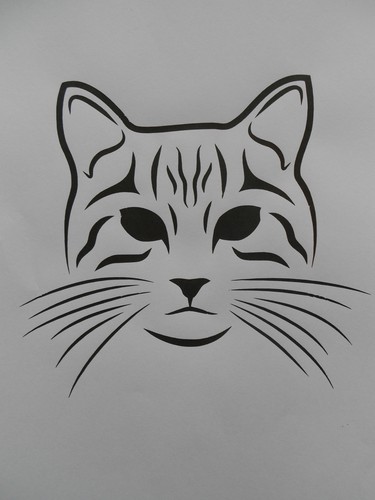 Schablone katzengesicht2 auf - schablone,