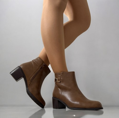 Braune damen stiefeletten - damen-stiefeletten, aus
