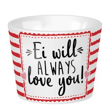 Schöner Sheepworld Eierbecher aus Porzellan mit Spruch "Ei will Always love you"