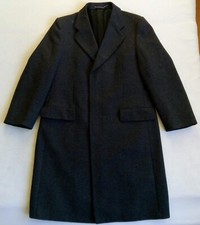 ORIGINAL HENRY THERY CROMBIE Mantel Wolle anthrazit grau diagonal EU 52