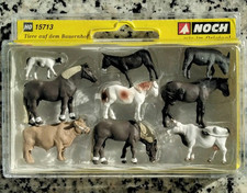 NOCH Noch 15713 Tiere auf dem Bauernhof 9 Figuren H0 1:87 Neu
