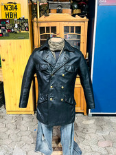 altdeutsche Armee/Polizeilederjacke vintage U-Bootjacke M Hamburg 1976 Oldtimer