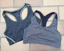 2 Sport-Bustiers, grau mit schwarz +anthrazit mit grün, Ringerform, Gr. S