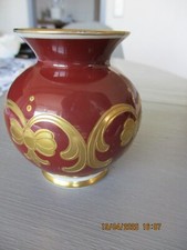 hertel jacob porzellan kleine Vase Ziervase  rund Goldverzierung Vintage