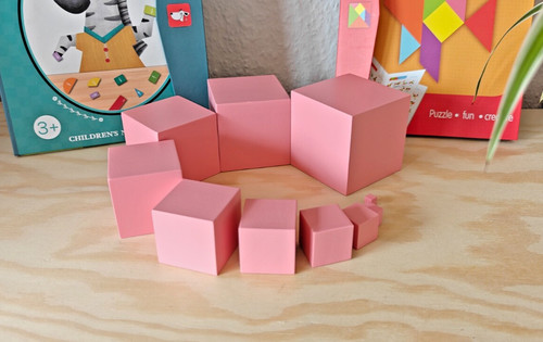 Montessori rosa turm holz - rosa,