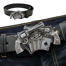 Rockabilly Ledergürtel Western Biker Tattoo Gürtel mit Schnalle *475