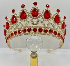Diadem Tiara Gold & Rot Brautkrone für Henna Nacht Bridal Crown for Henna Night