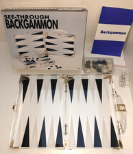 Wie neu: durchsichtiges hochwertiges Backgammon im Koffer Berliner Spielkarten