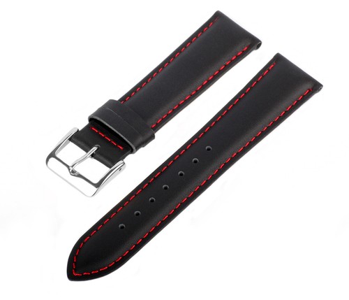 Uhren lederarmband schwarz rot - uhren, schwarz-rot