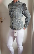 Damen Jacke Jeansjacke PREMIUM Military MARCHING JACKET Denim Blau Gr. S 36 ?