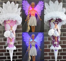 LED Premium Schultüte Zuckertüte Fee Engel Prinzessin Puppe  Barbie+ Name 2025