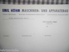 Höhm Lehrmodell  Fahrschulmodell Briefformular Original Hohm