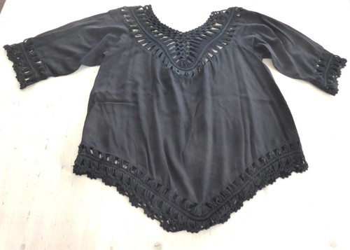 Bluse tunika schwarz boho - bluse,, tunika,