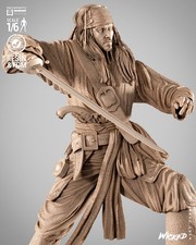 Jack Sparrow,  1/4-1/24, Sculpture, Figur, Unbemalt, 3D-Druck