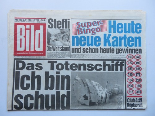 Bild zeitung vom 1987 - zeitung,