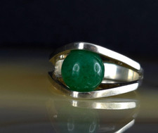 Ring Silber 835 Aventurin grün 17,4 mm Modernist - markant & ausgefallen