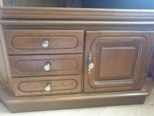 Eck-Fernsehschrank Tv-Board in Eiche dunkel mit Schubladen 69cmx69cmx70cm