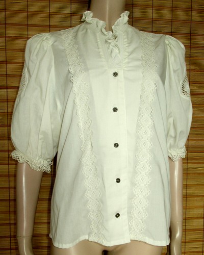 Vanillefarbene trachtenbluse - trachtenbluse,
