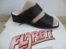 Florett Pantolette Pantoletten Schuhe Sandalen Sandaletten Leder schwarz