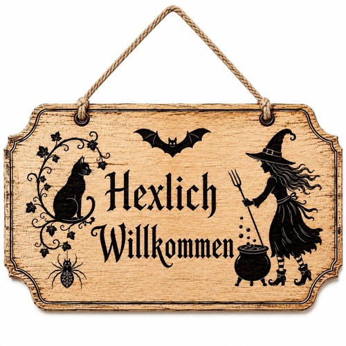 Halloween holzschild deko - halloween,