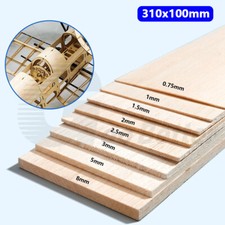 Stärken 0,75mm bis 8mm Balsaholz Holzplatte Blätter Modell Bastel DIY 310x100mm