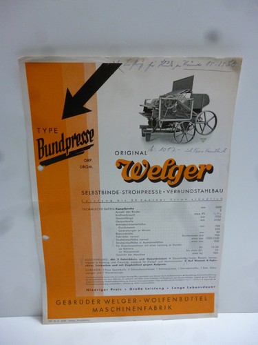 Welger strohpresse type - s.-strohpresse,