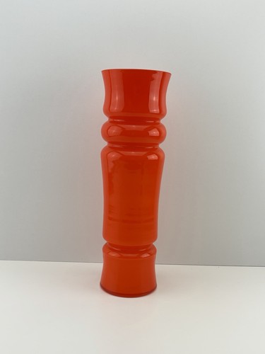 Vintage glas vase orange 70er - vase,