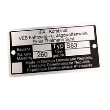 Typenschild Alu - FEZ für