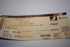   Eintrittskarte Scorpions 50th Anniversary W. Tour 23.03.16 Berlin M.Benzhalle
