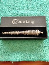 PIERRE LANG Kugelschreiber Edelstahl versilbert mit Zirkonia Steinbesatz OVP