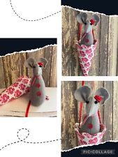 Deko Maus in Spitztüte, handarbeit, Landhaus, Tilda-Art