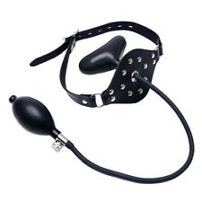 PU Leder Aufblasbarer Choker Mundknebel mit Hand Pumpe Roleplay Mund Trainer DE