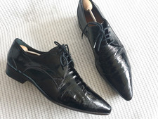 MOMA Herren SCHNÜRER LACKLEDER Tanzschuhe Schwarz Halbschuhe Gr. 42 Rahmengenäht