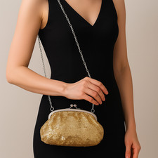 Handtasche Gold mit Pailletten