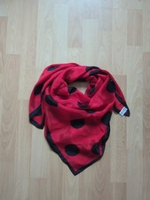 Damen Schal Tuch rot schwarz Punkte 100% Seide
