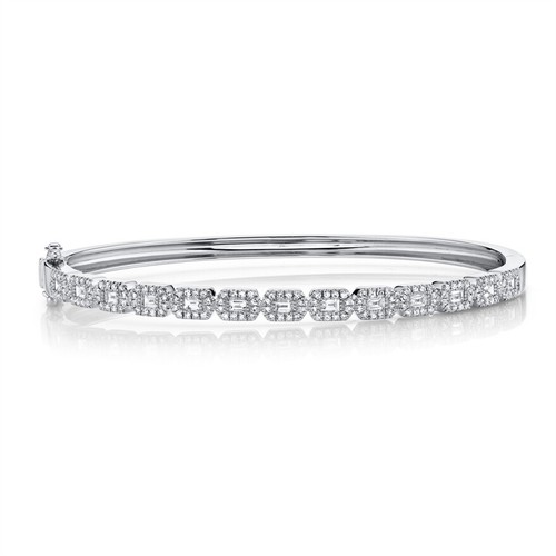 14k weißgold baguette - weißgold, diamant