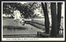 Güstrow i. Meckbg., Blick vom Kurhaus auf den Inselsee, Ansichtskarte 