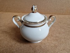 Antike Hutschenreuther Hohenberg Zuckerdose m. Goldrand Sugar Bowl 22459