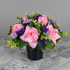 Kunstblumen für Gräber rosa