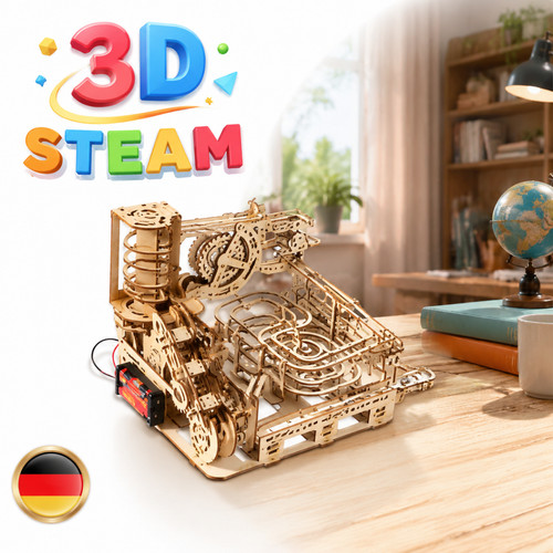 Kugelbahn puzzle holz - 3d,