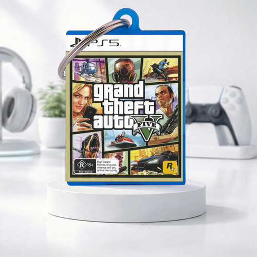 Gta mini game case - v, keychain