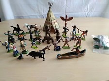 WILD WEST-Konvolut  Indianer,Cowboys,Mexikaner,Zelt, Kanu, Totem - 7 cm Figuren