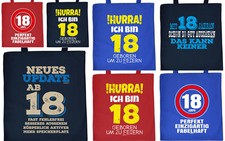 Geschenk 18.Geburtstag Geschenkverpackung 18 Jahre Sprüche Baumwolltasche 