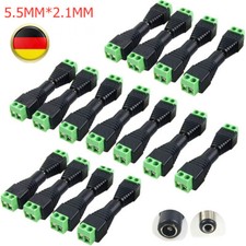 20x DC Steckverbinder Hohlbuchse Adapter Netzteil Kupplung Hohlstecker 5,5x2,1mm