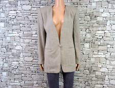BARBARA KATZ DAMEN REINE SCHURWOLLE TWEED GEHROCK JACKETT JACKE BEIGE 38 40