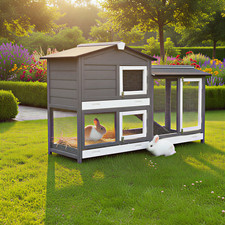 Kaninchenstall Hasen Stall Rudy mit Auslauf Freilauf Gehege Kaninchen Käfig
