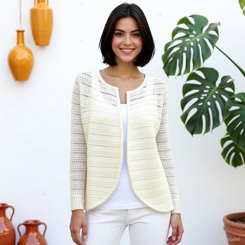 Boho strickjacke creme - boho,