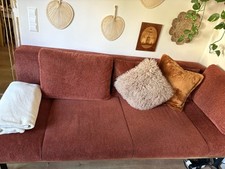 Schlafsofa mit Stauraum – Rostrot Mid-Century Stil – wie neu – Nur Abholung