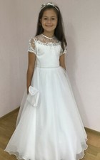 Kommunionkleid Spitze Perlen