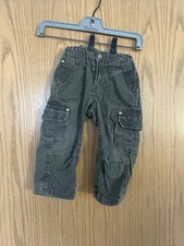 Cargohose  Jeans Jungs Knöpfe H&M 92 Grau Khaki Meliert Verstellbare Bundhose